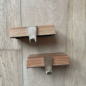 Wood stocking holders, set of two